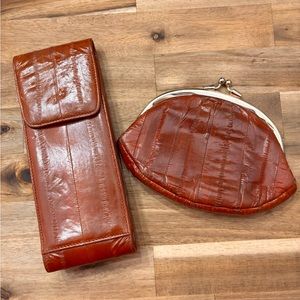 Eel skin accessory set